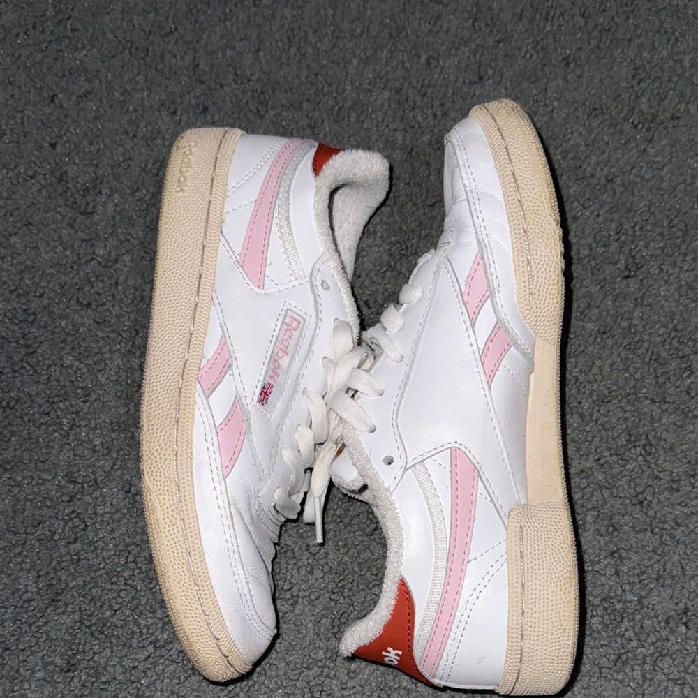 Reebok White and Pink Athletic Shoes